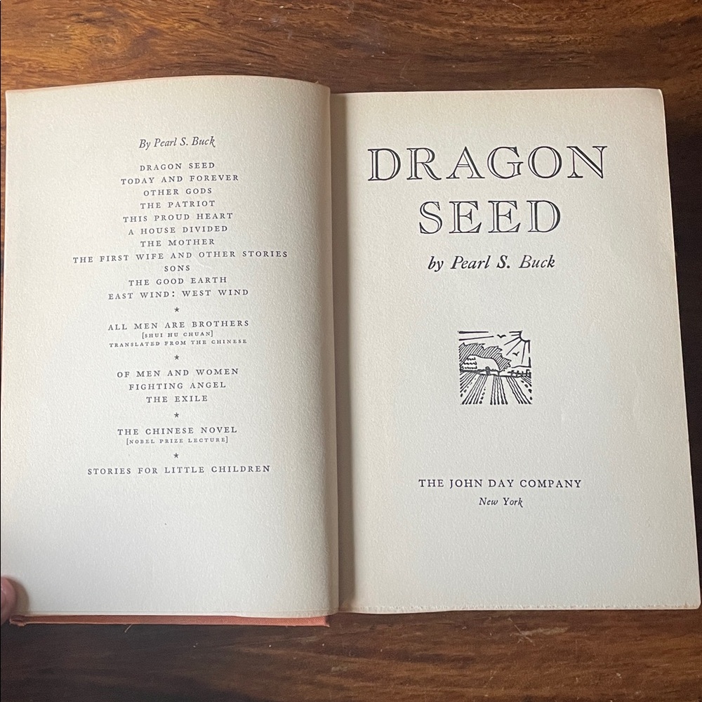 2 PEARL S BUCK Vintage Distressed Books Fighting Angel + Dragon Seed - Picture 13 of 14